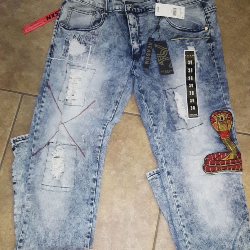 🚫SOLD!!!🚫Watch For Snakes Denim Jeans 38w - Picture 6 of 8